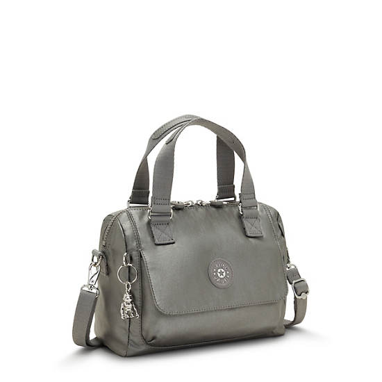 Torebki Kipling Zeva Metallic Handbag Szare | PL 1925VR